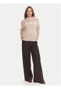 Kontatto Sweter 3M0915C Beżowy Regular Fit. Kolor: beżowy. Materiał: wełna #4