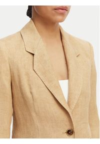 Marella Marynarka Cardato 2613041092 Beżowy Regular Fit. Kolor: beżowy. Materiał: len #3