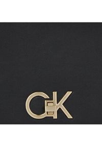 Calvin Klein Torebka Re-Lock Double Gusett Xbody K60K611531 Czarny. Kolor: czarny. Materiał: skórzane