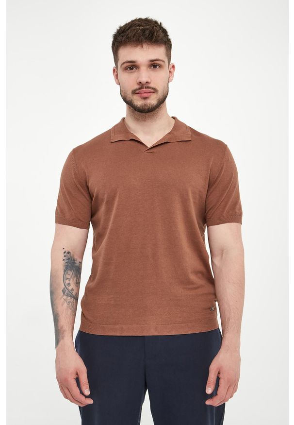 Liu Jo - Polo męskie lniane LIU JO. Typ kołnierza: polo. Materiał: len
