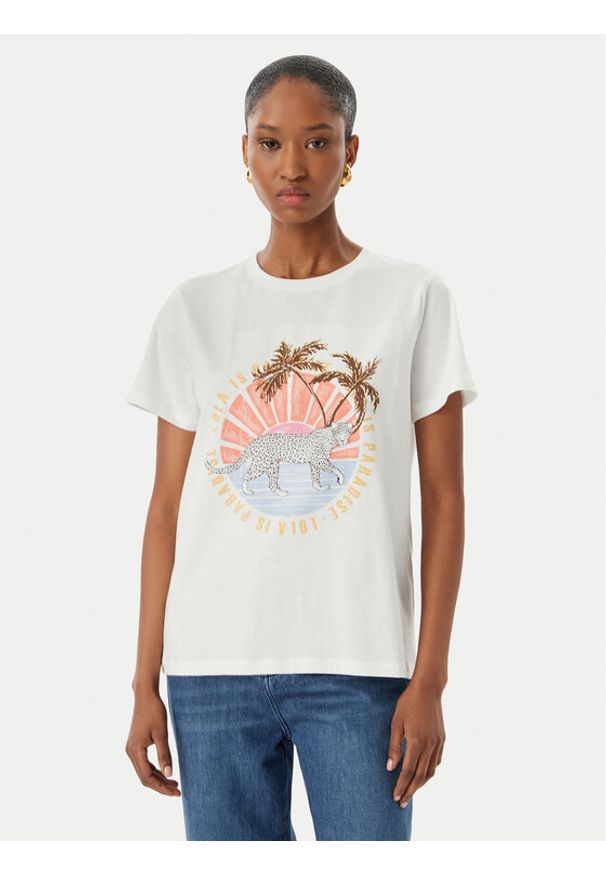LOLA CASADEMUNT T-Shirt LS2615019 Biały Regular Fit. Kolor: biały. Materiał: bawełna