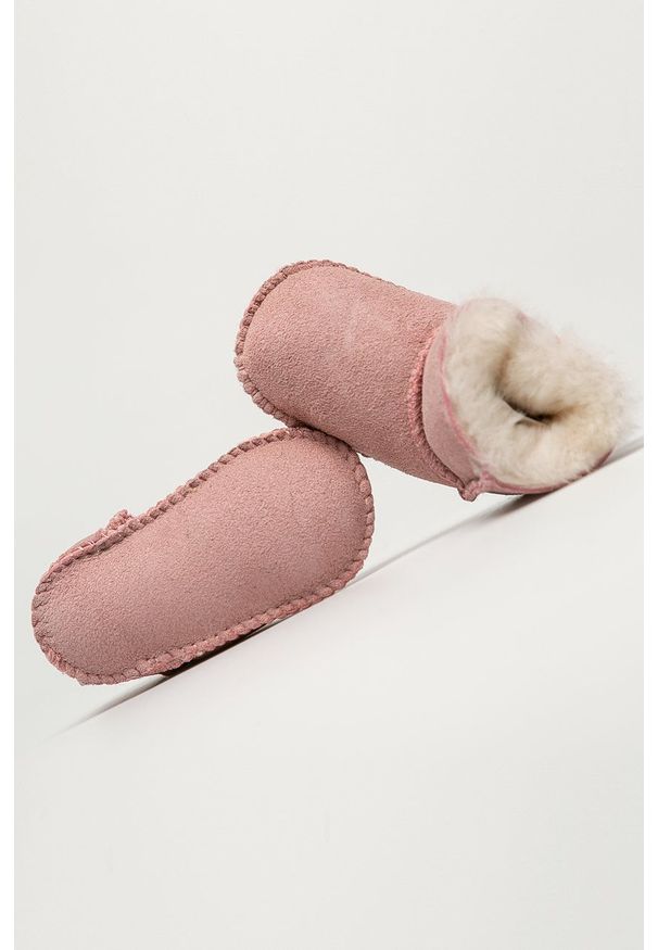 EMU Australia - Emu Australia - Buty dziecięce Baby Bootie. Nosek buta: okrągły. Zapięcie: rzepy. Kolor: różowy. Materiał: wełna