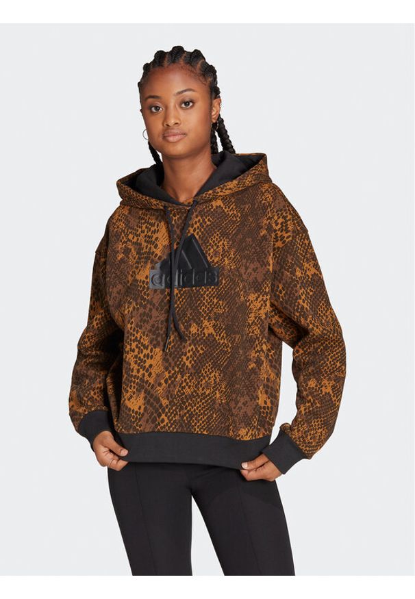 Adidas - Bluza adidas Sportswear. Kolor: brązowy