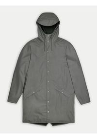 Rains Kurtka przeciwdeszczowa Long Jacket W3 12020 Szary Regular Fit. Kolor: szary. Materiał: syntetyk #3