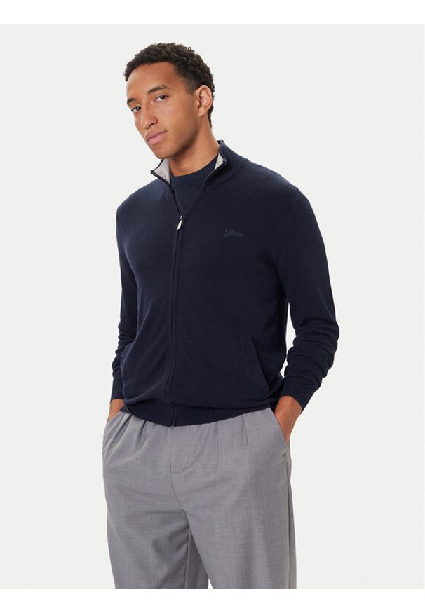 Guess Kardigan M5YR28 Z0122 Granatowy Slim Fit. Kolor: niebieski. Materiał: syntetyk