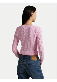 Polo Ralph Lauren Sweter 211971870006 Różowy Slim Fit. Typ kołnierza: polo. Kolor: różowy. Materiał: bawełna #3