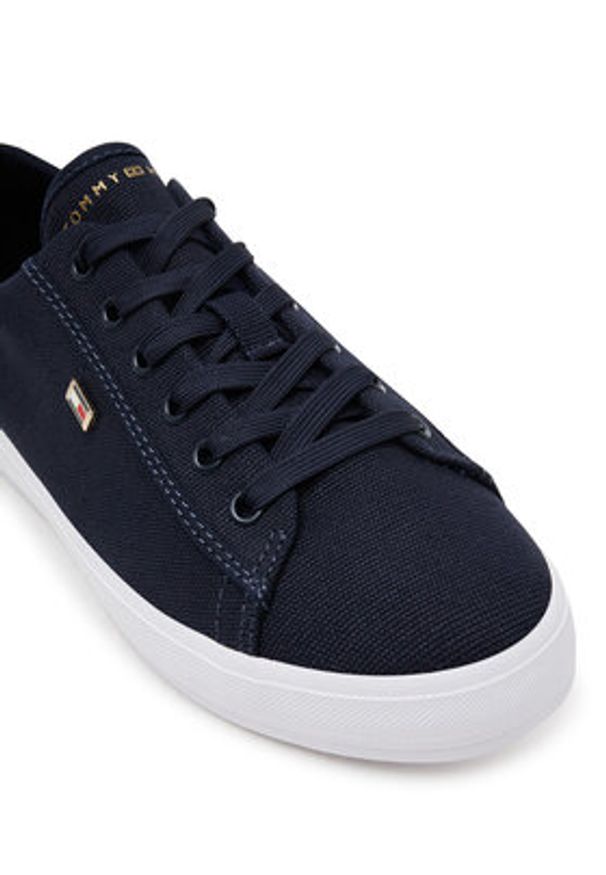 TOMMY HILFIGER - Tommy Hilfiger Sneakersy Vulc Canvas Lace Up Sneaker FW0FW08647 Granatowy. Kolor: niebieski. Materiał: materiał