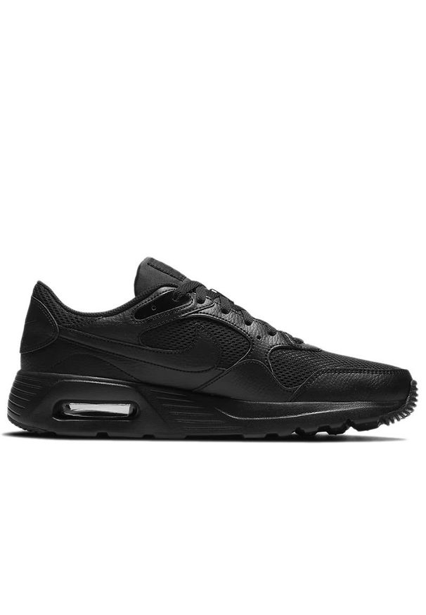 Buty męskie Nike Air Max SC CW4555-003 - czarne. Okazja: na co dzień. Kolor: czarny. Materiał: syntetyk, tkanina, skóra, guma. Szerokość cholewki: normalna. Wzór: aplikacja. Model: Nike Air Max