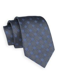 Szaro-Niebieski Melanżowy Elegancki Krawat -Angelo di Monti- 7 cm, Męski, Wzór Geometryczny. Kolor: niebieski. Wzór: geometria. Styl: elegancki #1
