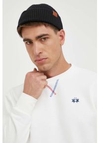 La Martina bluza męska kolor beżowy gładka. Kolor: beżowy. Wzór: gładki #3