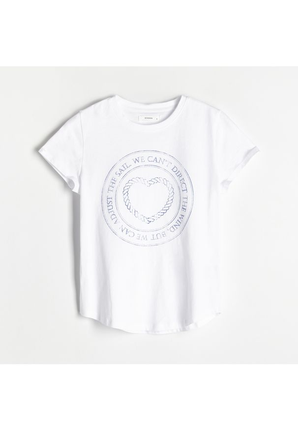 Reserved - Bawełniany t-shirt - Biały. Kolor: biały. Materiał: bawełna