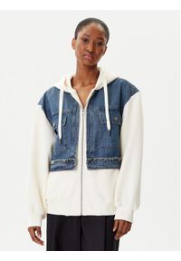 Desigual Bluza Trucker 25WWSK06 Écru Loose Fit. Materiał: bawełna