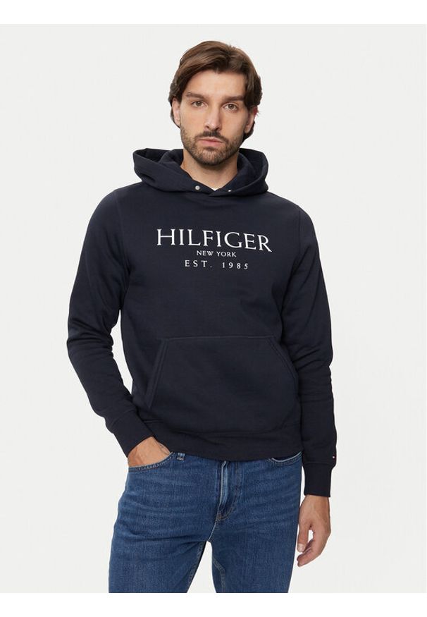 TOMMY HILFIGER - Tommy Hilfiger Bluza MW0MW35523 Granatowy Regular Fit. Kolor: niebieski. Materiał: bawełna, syntetyk