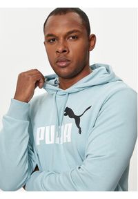 Puma Bluza Ess+ Col Big Logo 586765 Niebieski Regular Fit. Kolor: niebieski. Materiał: bawełna, syntetyk