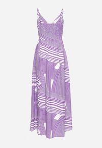 Born2be - Fioletowa Sukienka z Kopertowym Dekoltem na Regulowanych Ramiączkach z Rozcięciami Jatila. Okazja: na co dzień. Typ kołnierza: dekolt kopertowy. Kolor: fioletowy. Długość rękawa: na ramiączkach. Typ sukienki: kopertowe. Styl: casual #4