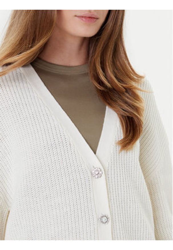 Guess Kardigan W5YR06 Z3OO0 Écru Regular Fit. Materiał: bawełna