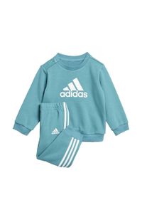 Adidas - Badge of Sport French Terry Jogger. Kolor: biały, wielokolorowy, niebieski. Materiał: dresówka. Styl: sportowy