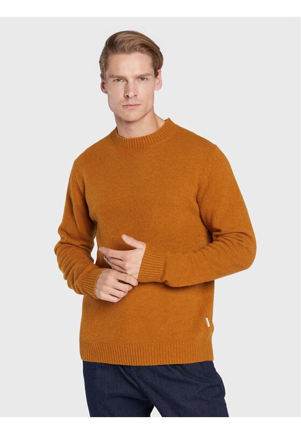 Lindbergh Sweter 30-800147 Pomarańczowy Regular Fit. Kolor: pomarańczowy. Materiał: wełna