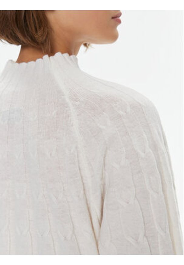 Marella Sweter Kartal 2333660736200 Biały Regular Fit. Kolor: biały. Materiał: wełna