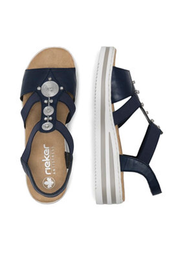 Rieker Sandały V0287-14 Granatowy. Kolor: niebieski. Materiał: syntetyk