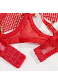 Intica - Komplet bielizny z serduszkami i łańcuszkiem elegancki zestaw Parashkeva. Kolor: czerwony. Materiał: materiał #7