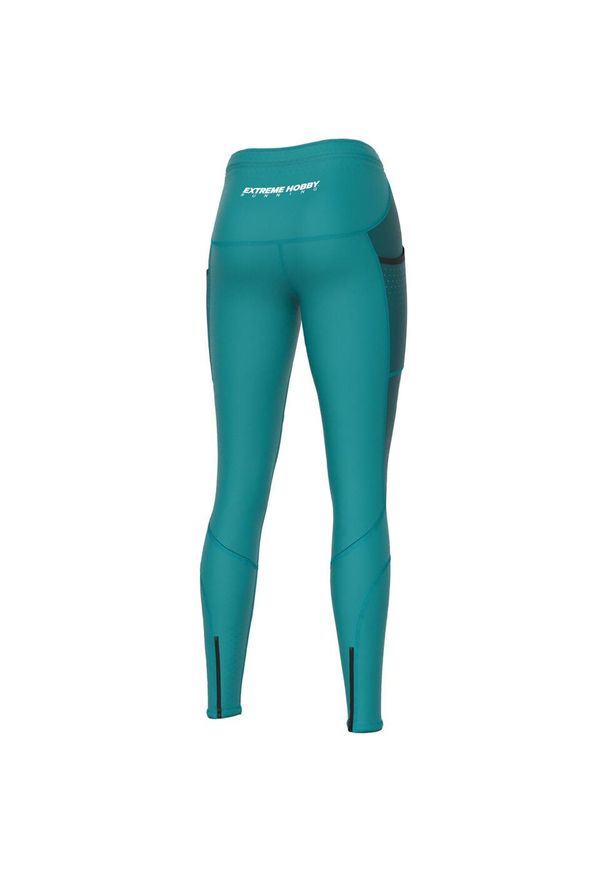 Legginsy do biegania damskie EXTREME HOBBY MOOD. Kolor: niebieski. Materiał: poliester, elastan. Sezon: jesień, wiosna. Sport: kolarstwo