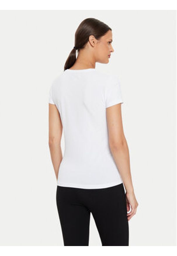 EA7 Emporio Armani T-Shirt 6DTT20 TJQCZ 1100 Biały Slim Fit. Kolor: biały. Materiał: bawełna