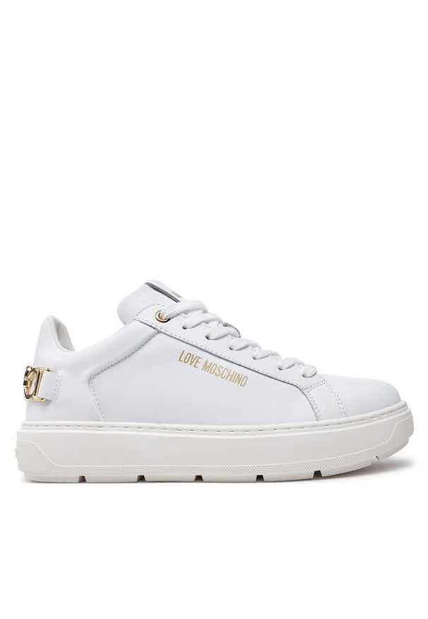 Love Moschino - LOVE MOSCHINO Sneakersy JA15394G0LIA010A Biały. Kolor: biały. Materiał: skóra