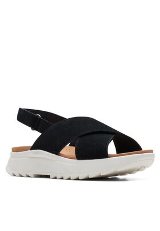 Clarks Sandały DashLite Wish 26171948 Czarny. Kolor: czarny. Materiał: zamsz, skóra