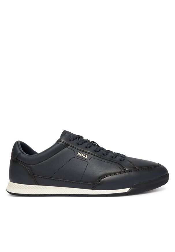BOSS Sneakersy Nitan 50552880 Granatowy. Kolor: niebieski. Materiał: skóra