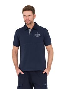Aeronautica Militare - AERONAUTICA MILITARE Granatowa męska koszulka Polo M.C., Rozmiar XL. Typ kołnierza: polo. Kolor: niebieski #6