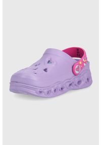 skechers - Skechers klapki dziecięce Foamies kolor fioletowy. Nosek buta: okrągły. Kolor: fioletowy. Materiał: guma #2