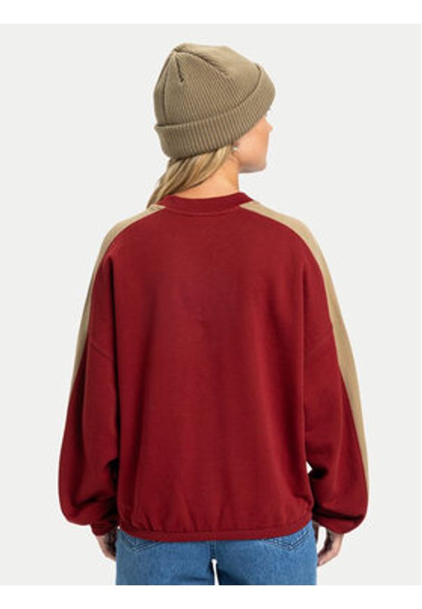 Quiksilver Bluza Mercury Block EQWFT03202 Czerwony Boxy Fit. Kolor: czerwony. Materiał: bawełna