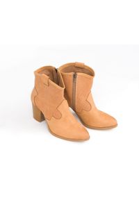 Zapato - dziurkowane kowbojki - skóra naturalna - model 470 - kolor camelowy (39). Materiał: skóra #3