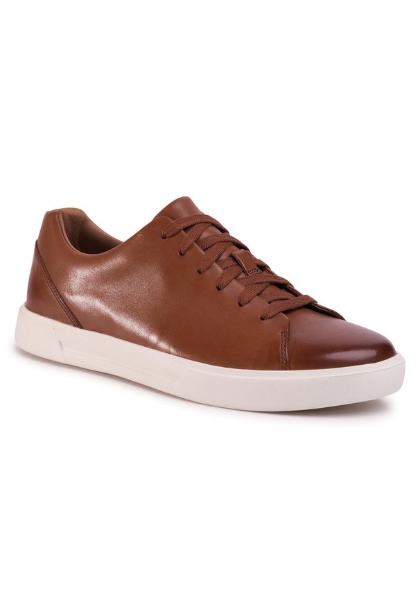 Sneakersy Clarks Un Costa Lace 261486907 British Tan Leather. Kolor: brązowy. Materiał: skóra