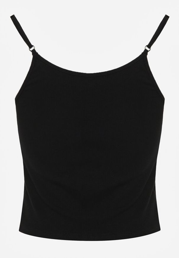 Renee - Czarny Bieliźniany Top z Bawełny z Koronką na Regulowanych Ramiączkach Beralisse. Kolor: czarny. Materiał: bawełna, koronka. Długość rękawa: na ramiączkach. Wzór: koronka. Sezon: zima, wiosna, lato