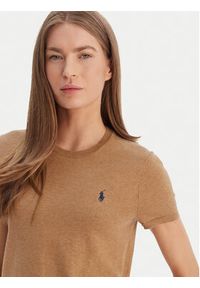 Polo Ralph Lauren T-Shirt 211971872007 Beżowy Slim Fit. Typ kołnierza: polo. Kolor: beżowy. Materiał: bawełna #8