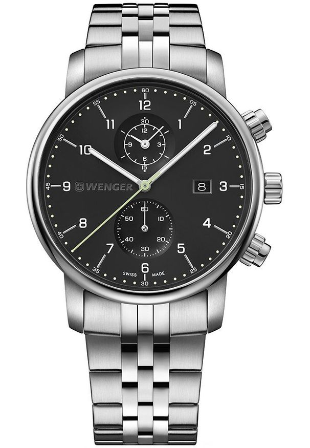 Zegarek męski Wenger 01.1743.122 srebrny. Kolor: srebrny