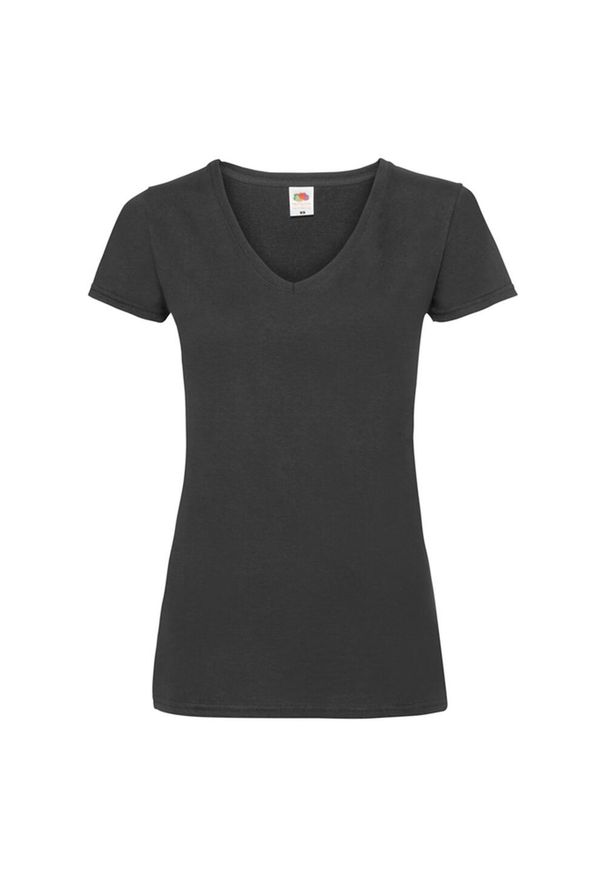 FRUIT OF THE LOOM - Koszulka Z Dekoltem W Szpic Dla Kobiet. Kolor: czarny. Sport: turystyka piesza