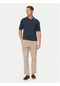 Calvin Klein Polo LV04LF313G Niebieski Regular Fit. Typ kołnierza: polo. Kolor: niebieski. Materiał: len #4