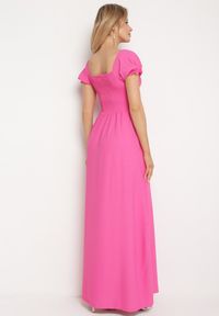 Born2be - Różowa Rozkloszowana Sukienka z Elastyczną Górą i Gumką w Talii Aliexava. Okazja: na co dzień. Typ kołnierza: dekolt kwadratowy. Kolor: różowy. Typ sukienki: proste. Styl: casual, elegancki #7