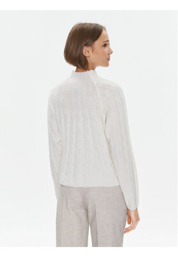 Marella Sweter Kartal 2333660736200 Biały Regular Fit. Kolor: biały. Materiał: wełna