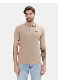 EA7 Emporio Armani Polo 8NPF16 PJVUZ U6155 Beżowy Slim Fit. Typ kołnierza: polo. Kolor: beżowy. Materiał: bawełna #1