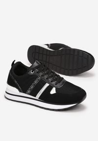 Born2be - Czarne Sneakersy Oliche. Kolor: czarny. Materiał: materiał. Szerokość cholewki: normalna. Wzór: aplikacja #4