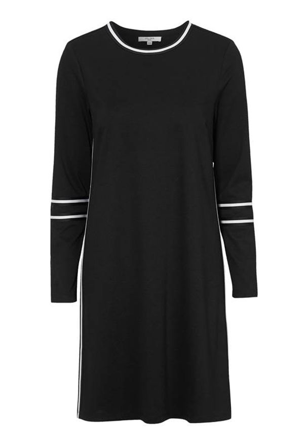 Cellbes Dżersejowa sukienka z detalami w kontrastowych kolorach Czarny female czarny 50/52. Kolor: czarny. Materiał: jersey. Długość rękawa: długi rękaw. Typ sukienki: proste