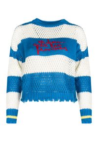 Pinko Sweter "Graciosa 2" | 1B14Z2 Y68T | Graciosa 2 Maglia | Kobieta | Biały, Niebieski. Okazja: na co dzień. Kolor: niebieski, wielokolorowy, biały. Materiał: bawełna. Wzór: napisy. Styl: casual #5