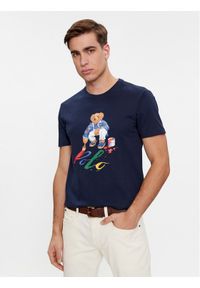 Polo Ralph Lauren T-Shirt 710853310025 Granatowy Slim Fit. Typ kołnierza: polo. Kolor: niebieski. Materiał: bawełna