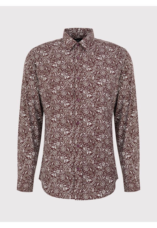 Pako Lorente - Casualowa brązowa koszula w paisley. Okazja: na co dzień. Kolor: brązowy. Materiał: bawełna. Długość rękawa: długi rękaw. Długość: długie. Wzór: paisley. Styl: casual