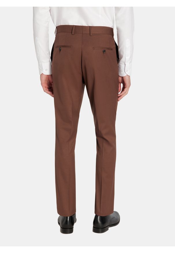 Pako Lorente - PAKO LORENTE – Spodnie garniturowe w kolorze brązowym. Kolor: brązowy. Materiał: poliester, wiskoza, elastan. Wzór: gładki. Styl: elegancki