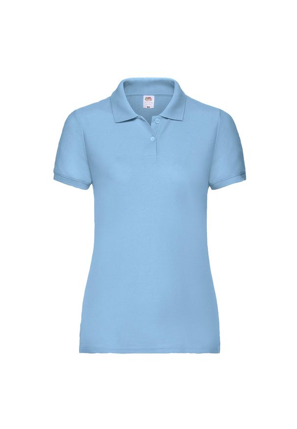 FRUIT OF THE LOOM - Koszulka Polo Damska 65/35. Typ kołnierza: polo. Kolor: niebieski